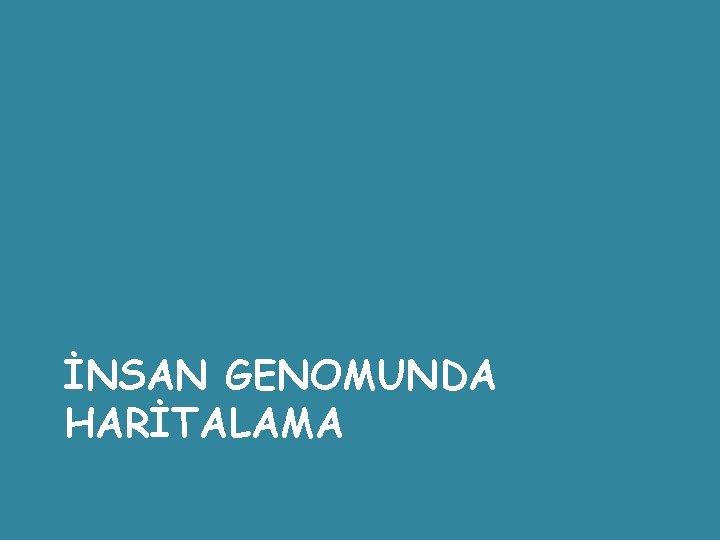 İNSAN GENOMUNDA HARİTALAMA 