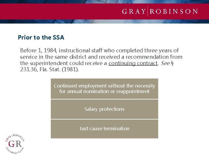 Prior to the SSA Before 1, 1984, instructional staff who completed three years of