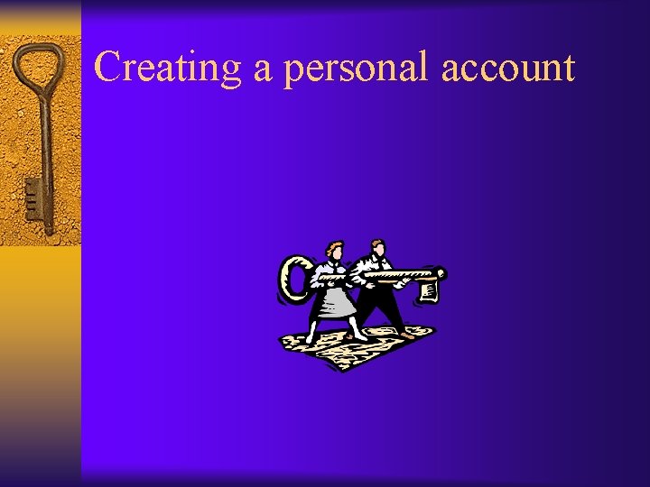 Creating a personal account 