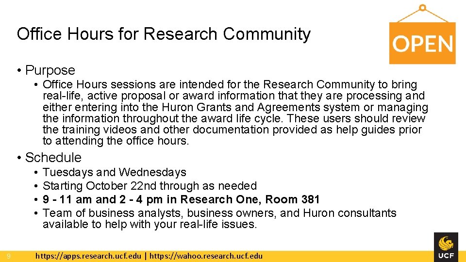 Office Hours for Research Community • Purpose • Office Hours sessions are intended for