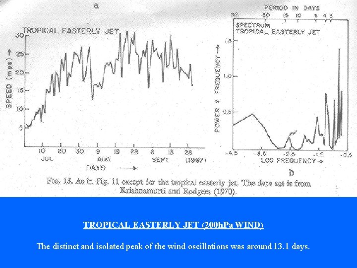 TROPICAL EASTERLY JET (200 h. Pa WIND) The distinct and isolated peak of the