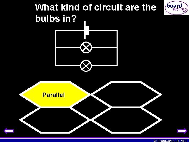 What kind of circuit are the bulbs in? Parallel Serious Series Parrot © Boardworks