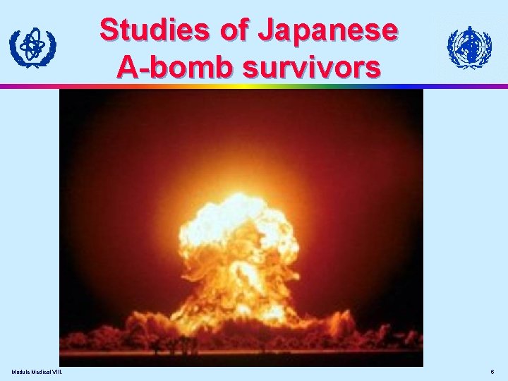 Studies of Japanese A-bomb survivors Module Medical VIII. 6 