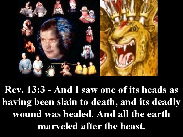 Rev. 13: 3 - And I saw one of its heads as having been