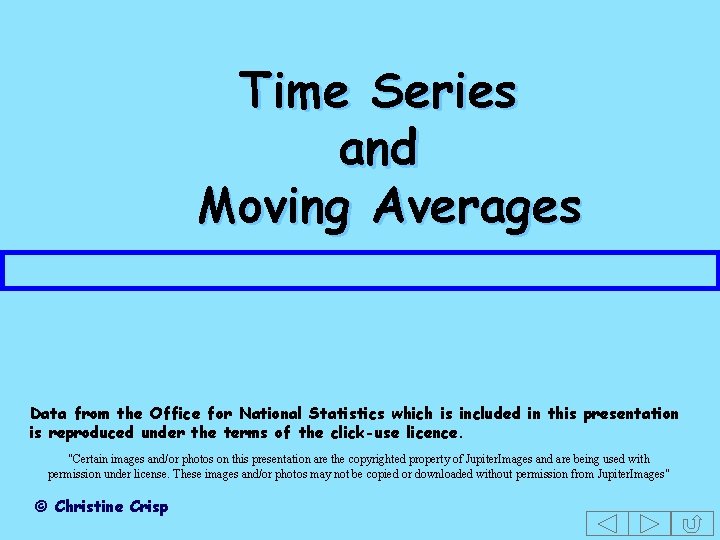 Time Series and Moving Averages Data from the Office for National Statistics which is