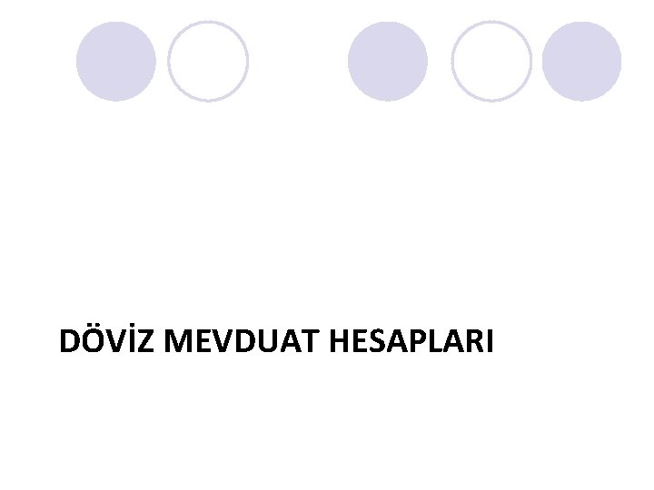 DÖVİZ MEVDUAT HESAPLARI 