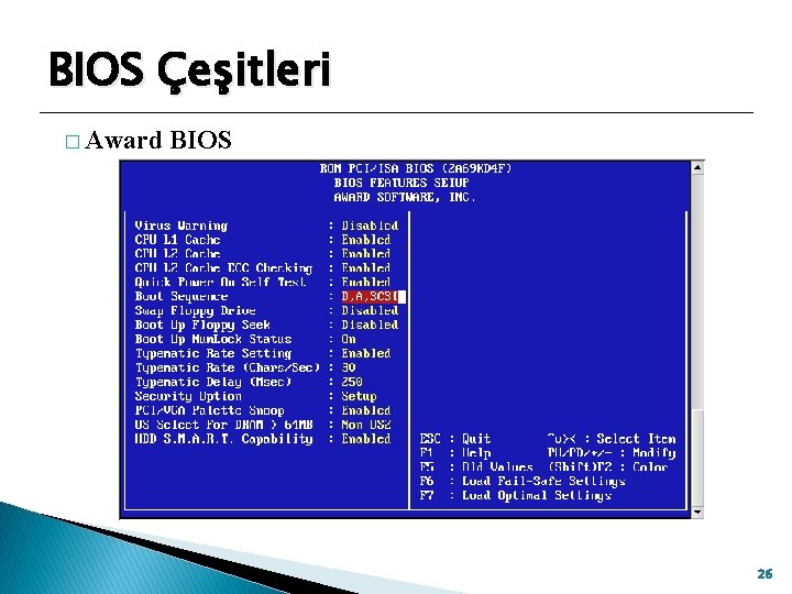 BIOS Çeşitleri � Award BIOS 26 