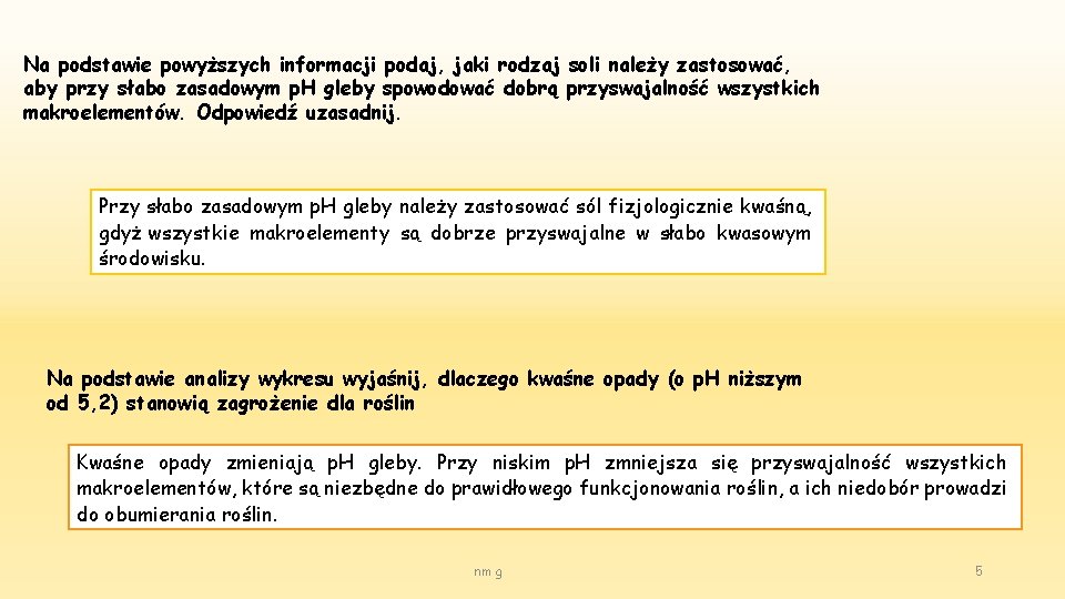 Na podstawie powyższych informacji podaj, jaki rodzaj soli należy zastosować, aby przy słabo zasadowym