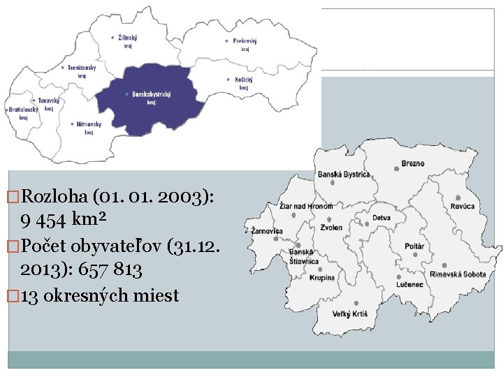 �Rozloha (01. 2003): 9 454 km² �Počet obyvateľov (31. 12. 2013): 657 813 �