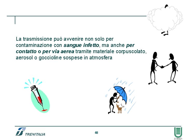 La trasmissione può avvenire non solo per contaminazione con sangue infetto, ma anche per