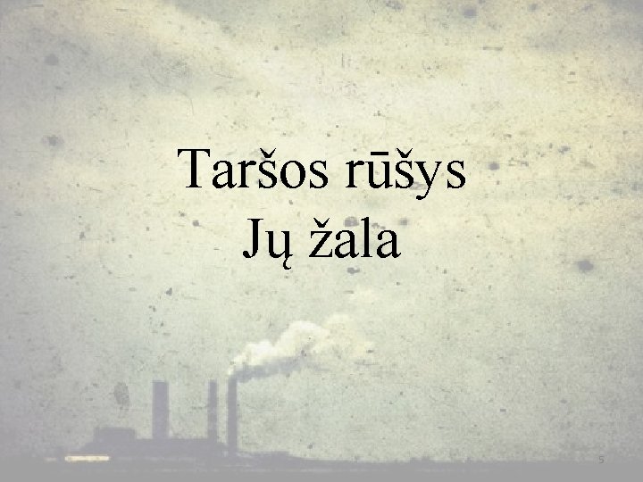 Taršos rūšys Jų žala 5 