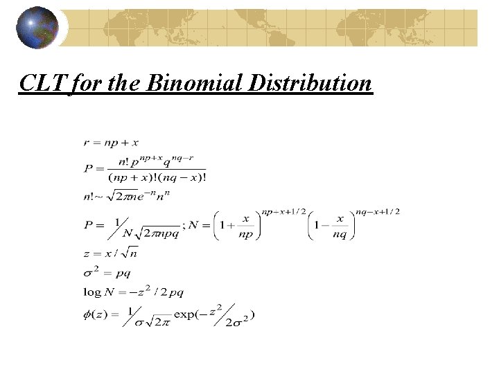 CLT for the Binomial Distribution 