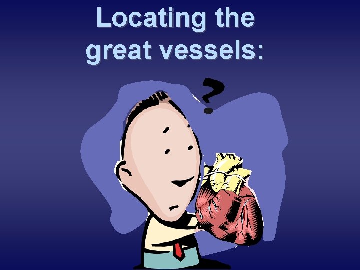 Locating the great vessels: 