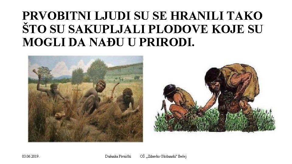 PRVOBITNI LJUDI SU SE HRANILI TAKO ŠTO SU SAKUPLJALI PLODOVE KOJE SU MOGLI DA