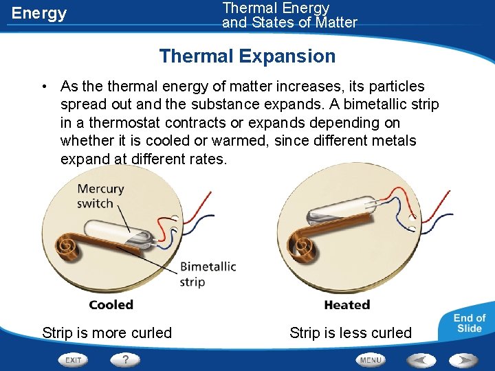 Thermal Energy and States of Matter Energy Thermal Expansion • As thermal energy of