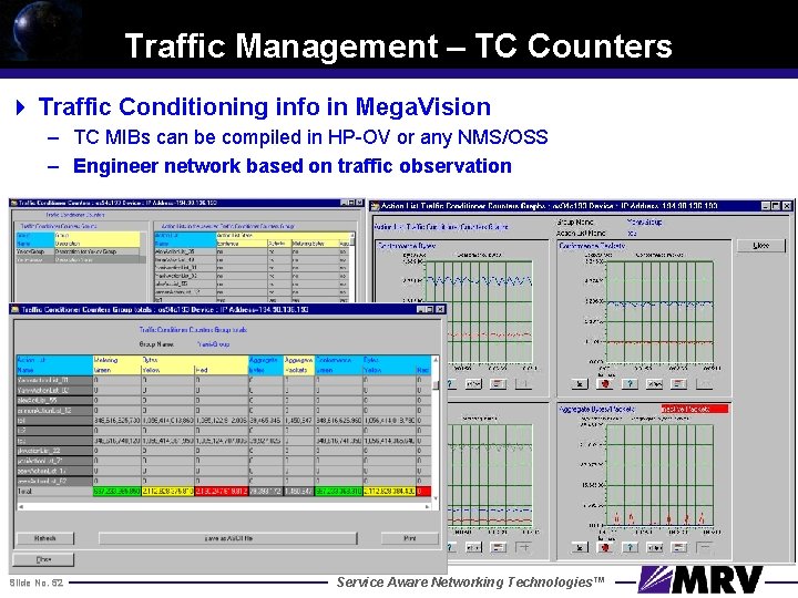 Traffic Management – TC Counters 4 Traffic Conditioning info in Mega. Vision – TC