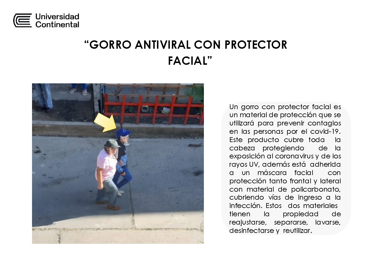 “GORRO ANTIVIRAL CON PROTECTOR FACIAL” Borra el recuadro, solo es de referencia. Borra los