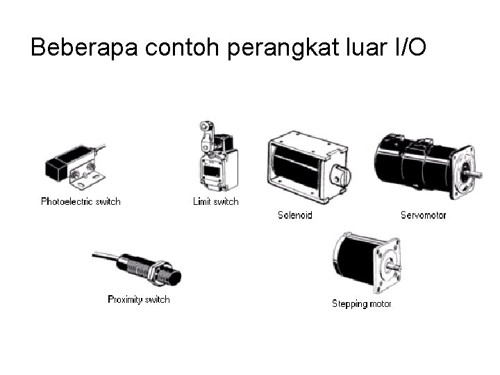 Beberapa contoh perangkat luar I/O Beberapa contoh perangkat luar I/O