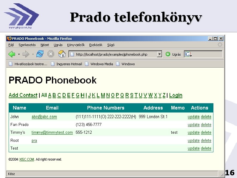 Prado telefonkönyv 16 