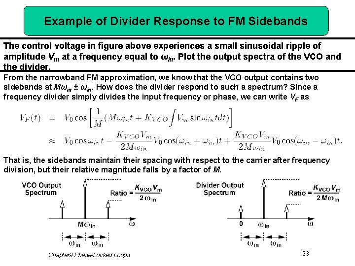 Example of Divider Response to FM Sidebands The control voltage in figure above experiences