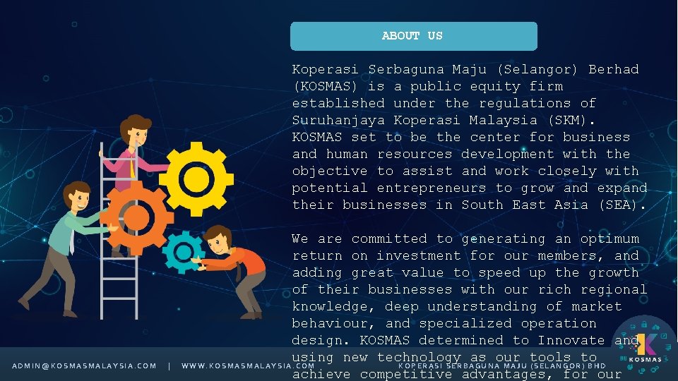 ABOUT US ADMIN@KOSMASMALAYSIA. COM | Koperasi Serbaguna Maju (Selangor) Berhad (KOSMAS) is a public