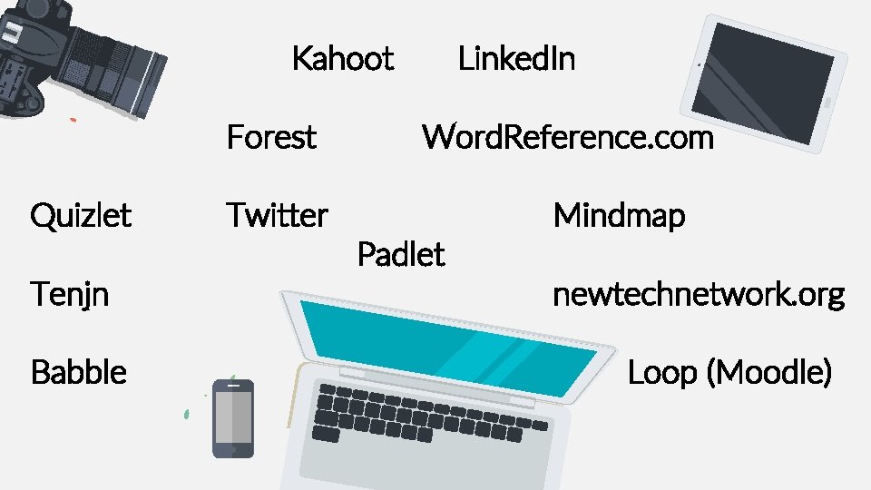 Kahoot Forest Quizlet Tenjn Babble Twitter Linked. In Word. Reference. com Padlet Mindmap newtechnetwork.