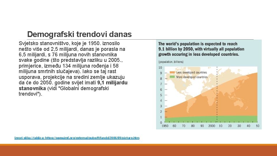 Demografski trendovi danas Svjetsko stanovništvo, koje je 1950. iznosilo nešto više od 2, 5