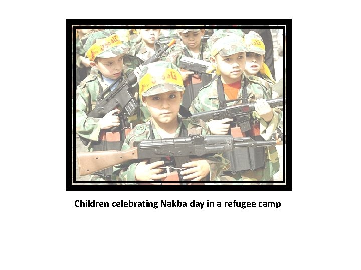 Children celebrating Nakba day in a refugee camp 