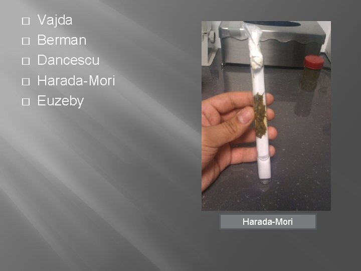 � � � Vajda Berman Dancescu Harada-Mori Euzeby Harada-Mori 