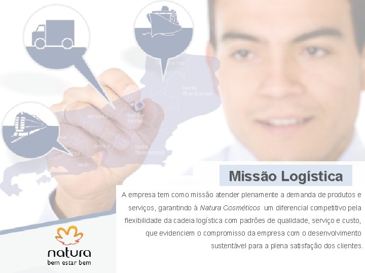 Missão Logística A empresa tem como missão atender plenamente a demanda de produtos e