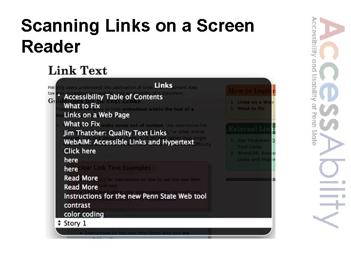 Scanning Links on a Screen Reader 