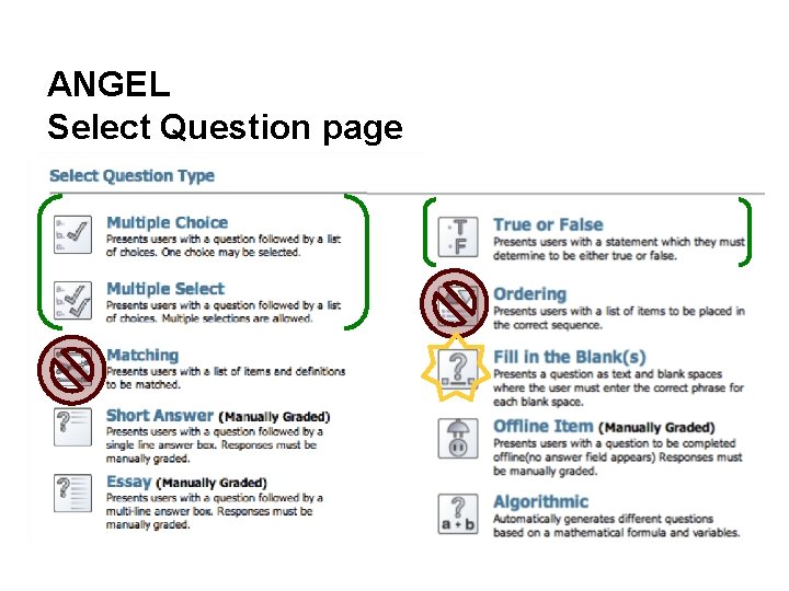 ANGEL Select Question page 
