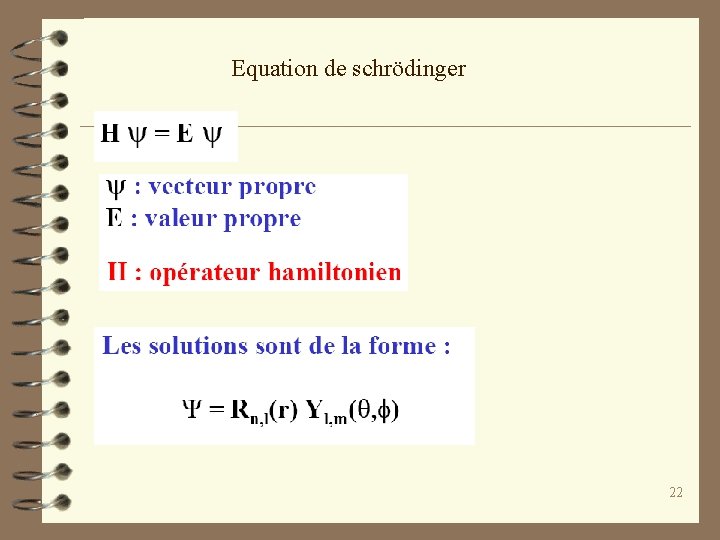 Equation de schrödinger 22 