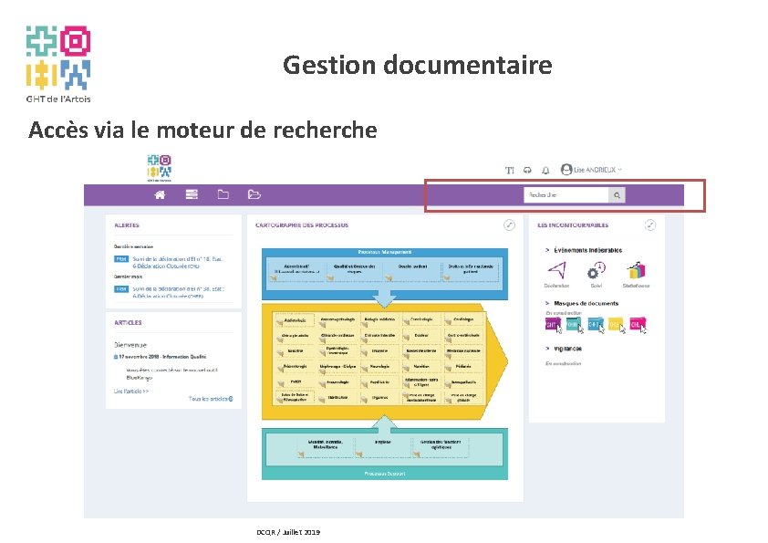 Gestion documentaire Accès via le moteur de recherche DCQR / Juillet 2019 