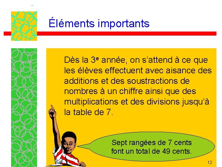 Éléments importants Dès la 3 e année, on s’attend à ce que les élèves