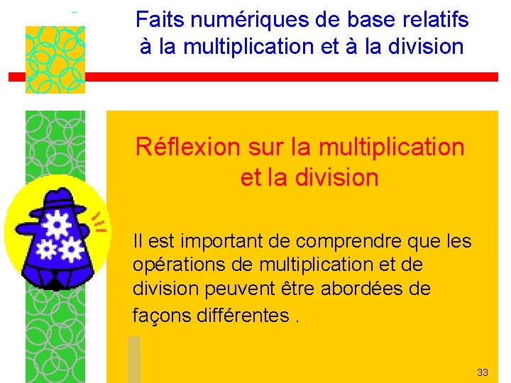 Faits numériques de base relatifs à la multiplication et à la division Réflexion sur