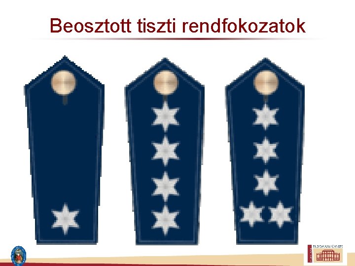 Beosztott tiszti rendfokozatok 