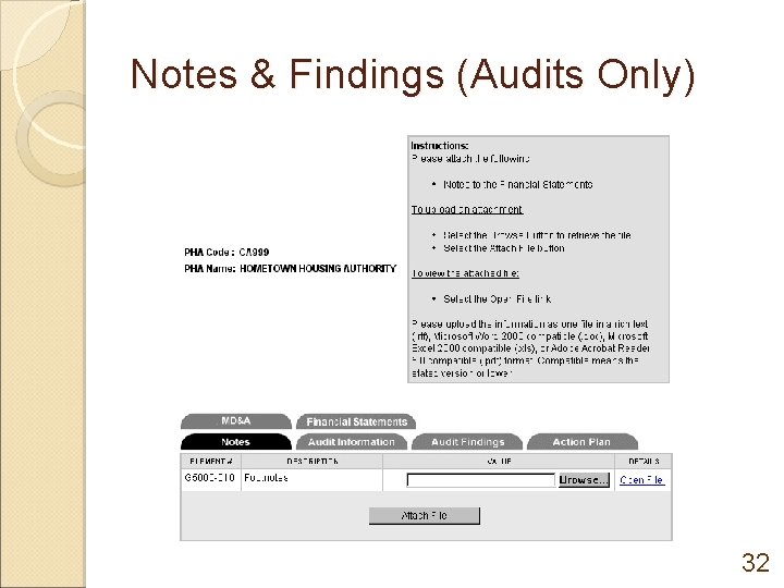 Notes & Findings (Audits Only) 32 
