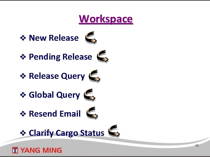 Workspace v New Release v Pending Release v Release Query v Global Query v