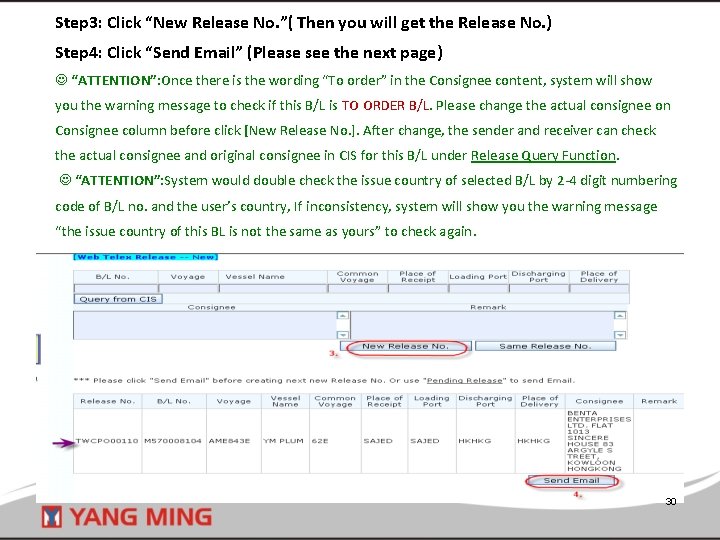 Step 3: Click “New Release No. ”( Then you will get the Release No.
