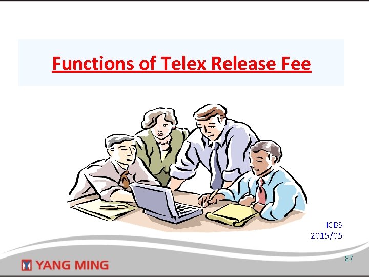 Functions of Telex Release Fee ICBS 2015/05 87 