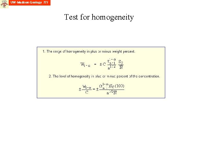 Test for homogeneity 