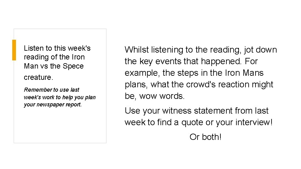 Listen to this week's reading of the Iron Man vs the Spece creature. Remember
