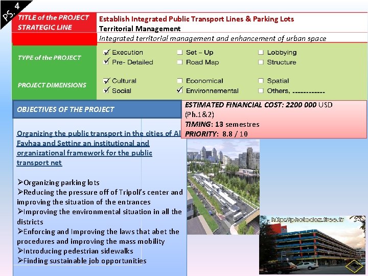 4 Establish Integrated Public Transport Lines & Parking Lots Territorial Management Integrated territorial management
