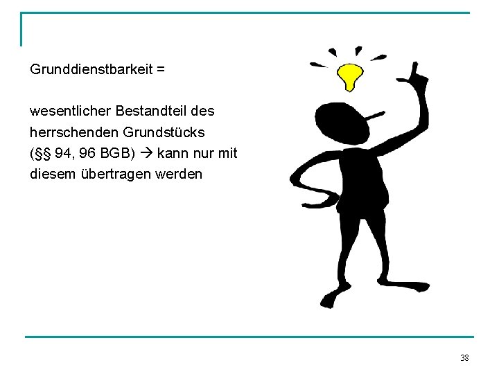 Grunddienstbarkeit = wesentlicher Bestandteil des herrschenden Grundstücks (§§ 94, 96 BGB) kann nur mit