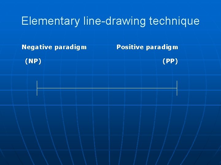 Elementary line-drawing technique Negative paradigm (NP) Positive paradigm (PP) 