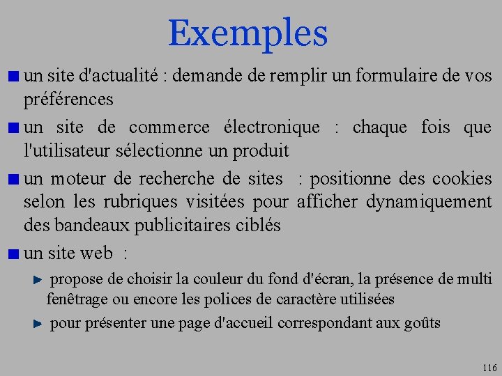 Exemples un site d'actualité : demande de remplir un formulaire de vos préférences un