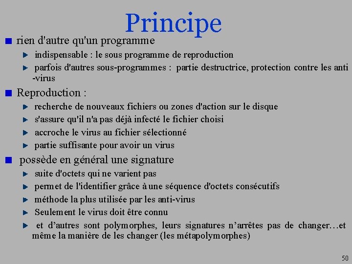 Principe rien d'autre qu'un programme indispensable : le sous programme de reproduction parfois d'autres