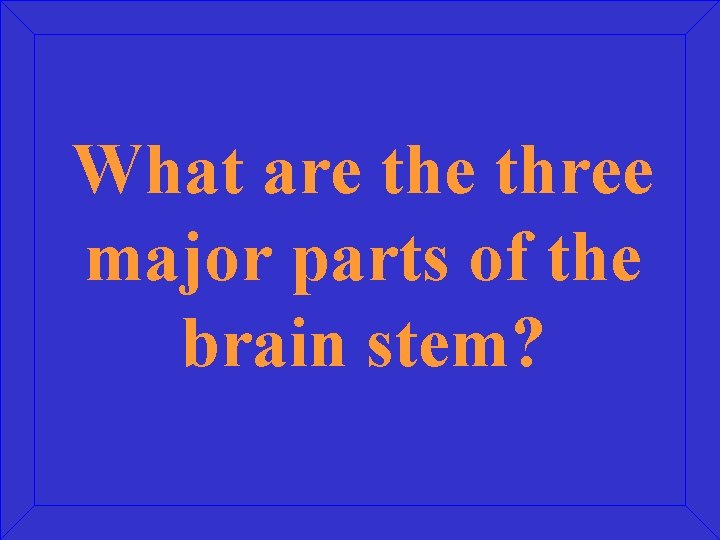 What are three major parts of the brain stem? 