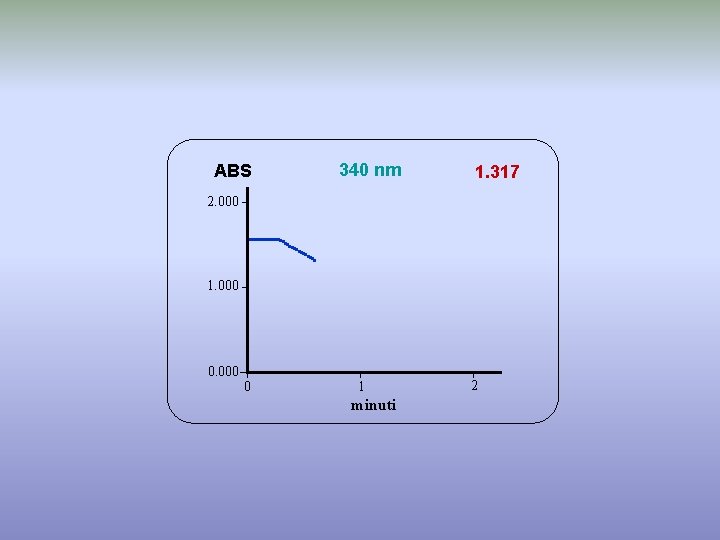 ABS 340 nm 1. 317 2. 000 1. 000 0 1 minuti 2 